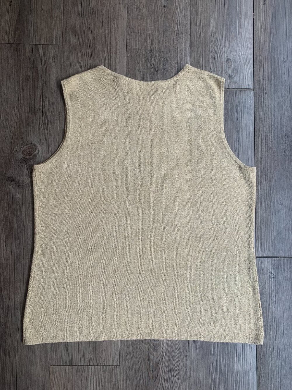 Gold Metallic Sleeveless Blouse Laura Scott Woman Plus Size 16/18W - Picture 5 of 5